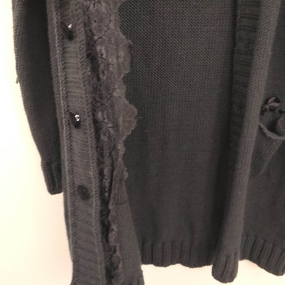 Twin-Set by Simona Barbieri Black Lace Duster L - Picture 6 of 12